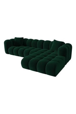 Canapé d’angle droit modulable Arden - Vert - 4 places - Tissu velours