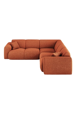 Canapé d’angle symétrique Theo - Rouge brique - 5 places - En polyester