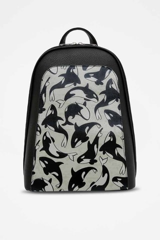 Sac à dos en cuir vegan Flowing Orca  - Multicolore