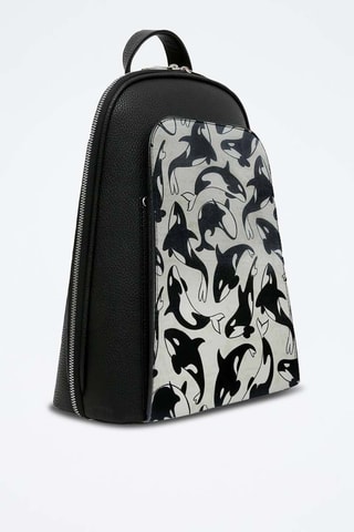 Sac à dos en cuir vegan Flowing Orca  - Multicolore