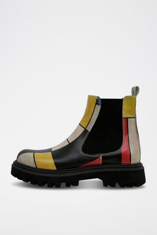 Bottines Chelsea en cuir vegan Artist Piet Composition  - Multicolore