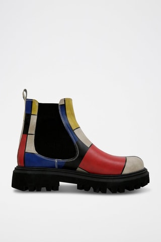 Bottines Chelsea en cuir vegan Artist Piet Composition  - Multicolore