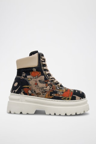 Bottines plateformes en cuir vegan Supper  - Multicolore