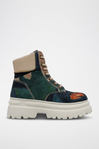 Bottines plateformes en cuir vegan Petals  - Multicolore