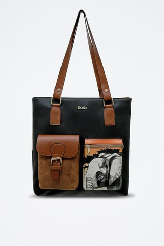 Cabas en cuir vegan  - Multicolore