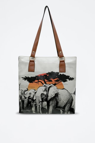Cabas en cuir vegan  - Multicolore