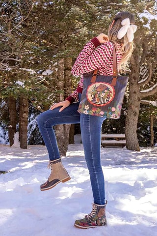 Bottines Bear and Flowers  - Multicolore