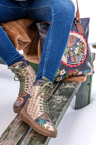 Bottines Bear and Flowers  - Multicolore