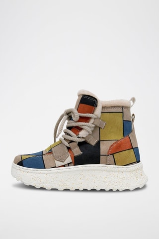 Bottines plateformes en cuir vegan Piet - Multicolore