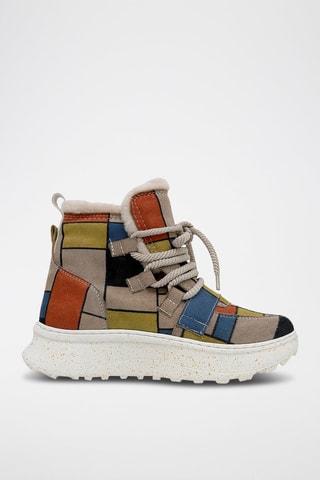Bottines plateformes en cuir vegan Piet - Multicolore