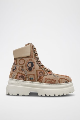 Bottines plateformes en cuir vegan Frames of Hogwarts Harry Potter  - Multicolore