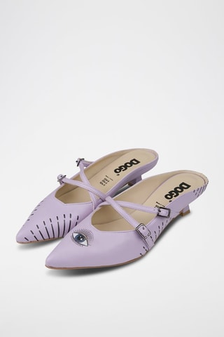 Sabots à talons en cuir vegan Open Your Eyes  - Multicolore