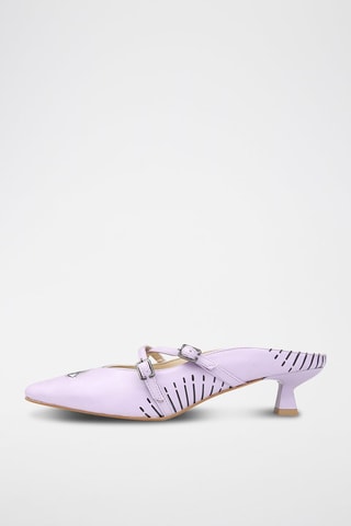 Sabots à talons en cuir vegan Open Your Eyes  - Multicolore