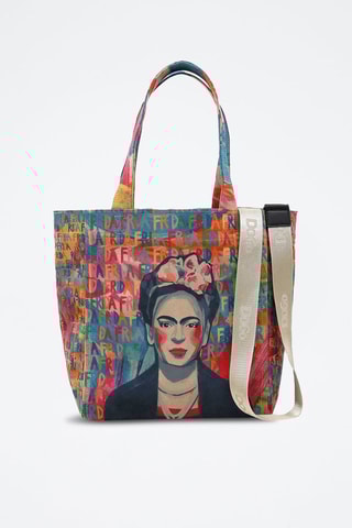 Cabas en cuir vegan Frida Kahlo in Letters  - Multicolore