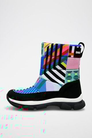 Bottes de neige en cuir vegan Geometric  - Multicolore