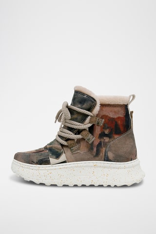 Bottines fourrées en cuir vegan Snowie - Multicolore