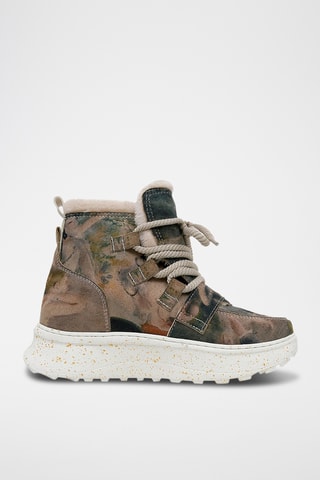 Bottines fourrées en cuir vegan Snowie - Multicolore