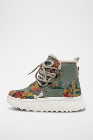 Bottines plateformes en cuir vegan Love  - Multicolore