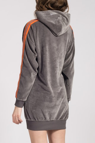 Robe pull en velours Strip Velvet Grown Gris