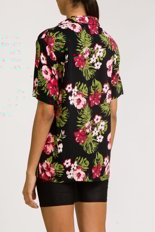 Chemisier Aloha Shirt - Noir et rose