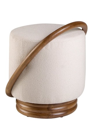 Pouf - Blanc et naturel