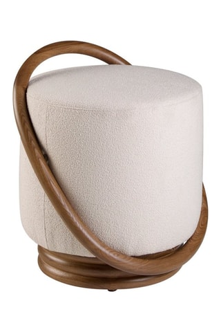 Pouf - Blanc et naturel