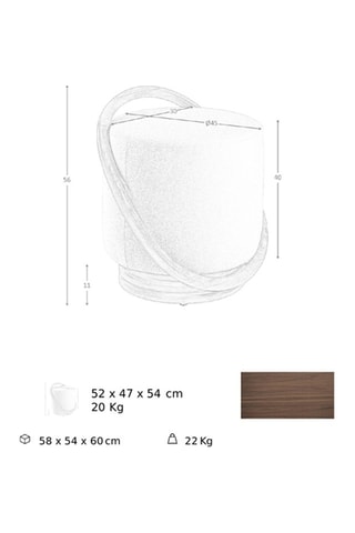 Pouf - Blanc et naturel