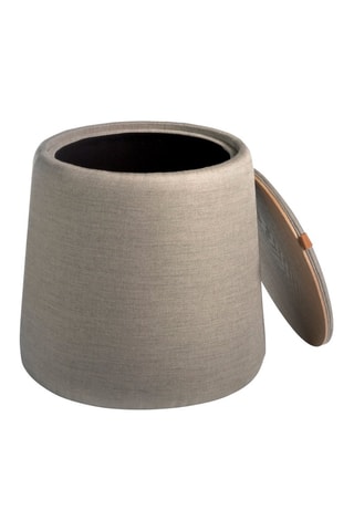 Pouf - Imitation chêne et gris