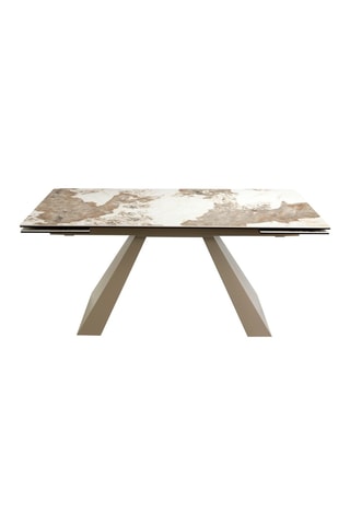 Table à manger extensible - Plateau en marbre de porcelaine - 180 x 76 x 90 cm