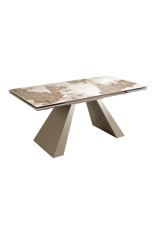 Table à manger extensible - Plateau en marbre de porcelaine - 180 x 76 x 90 cm