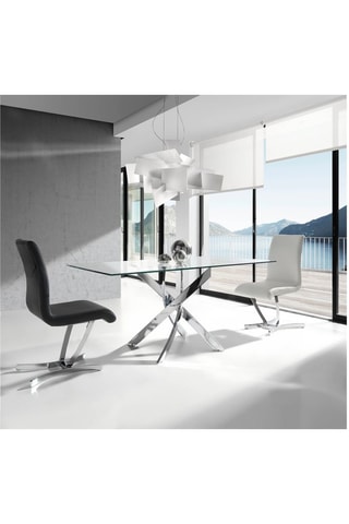 Table à manger en verre - 140 x 95 x 75 cm