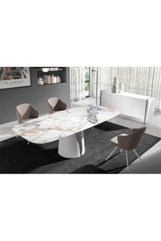 Table à manger - Plateau en porcelaine - 238 x 110 x 76 cm