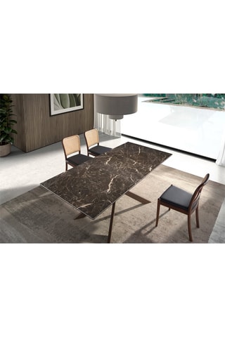 Table extensible - Plateau en porcelaine -  160 à 200 cm