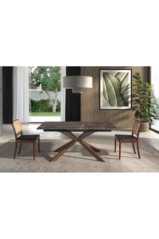Table extensible - Plateau en porcelaine -  160 à 200 cm