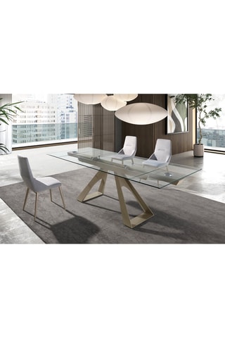 Table à manger extensible en verre - 160 à 240 cm