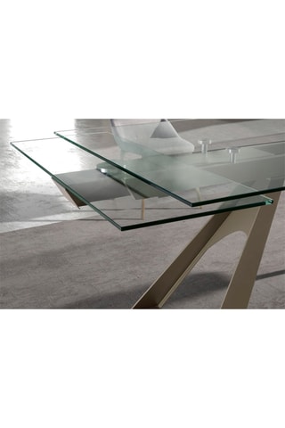 Table à manger extensible en verre - 160 à 240 cm
