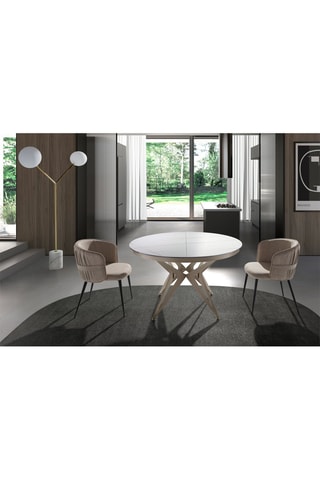 Table à manger - Plateau en porcelaine - 120 x 120 x 77 cm