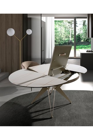 Table à manger - Plateau en porcelaine - 120 x 120 x 77 cm