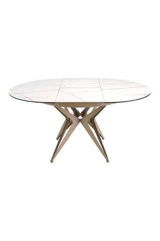 Table à manger - Plateau en porcelaine - 120 x 120 x 77 cm