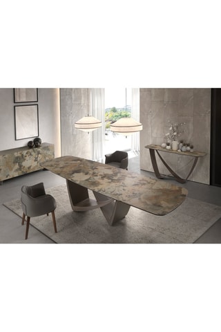 Table extensible - Plateau en marbre de porcelaine - 200 x 76 x 100 cm