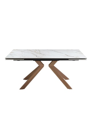 Table à manger extensible - Plateau en marbre de porcelaine - 180 à 260 cm