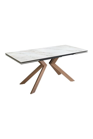 Table à manger extensible - Plateau en marbre de porcelaine - 180 à 260 cm