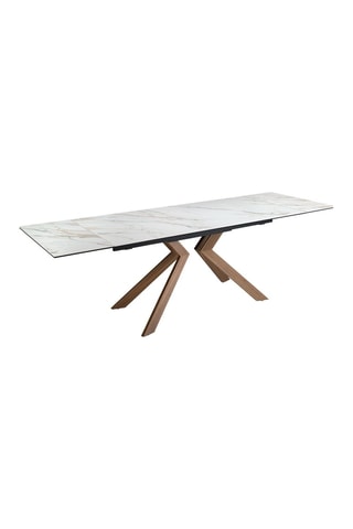 Table à manger extensible - Plateau en marbre de porcelaine - 180 à 260 cm