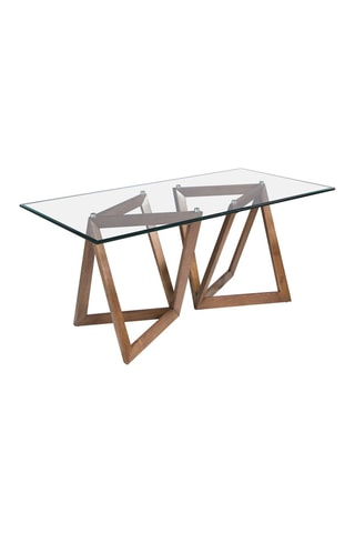Table à manger en verre et frêne - 180 x 75 x 90 cm