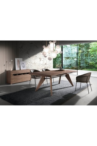 Table à manger en bois et verre - 220 x 76 x 110 cm