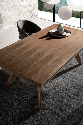 Table à manger en bois et verre - 220 x 76 x 110 cm
