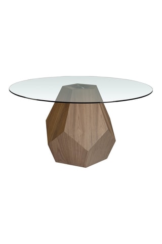 Table à manger en bois massif et verre  - 150 x 150 x 74 cm
