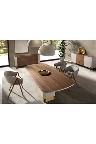 Table à manger en bois de noyer - 200 x 95 x 76 cm