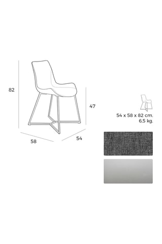 4 chaises - 54 x 58 x 82 cm