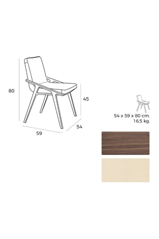 2 chaises en frêne - 54 x 59 x 80 cm